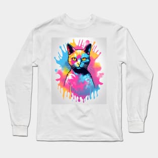 Tie Dye Cat Long Sleeve T-Shirt